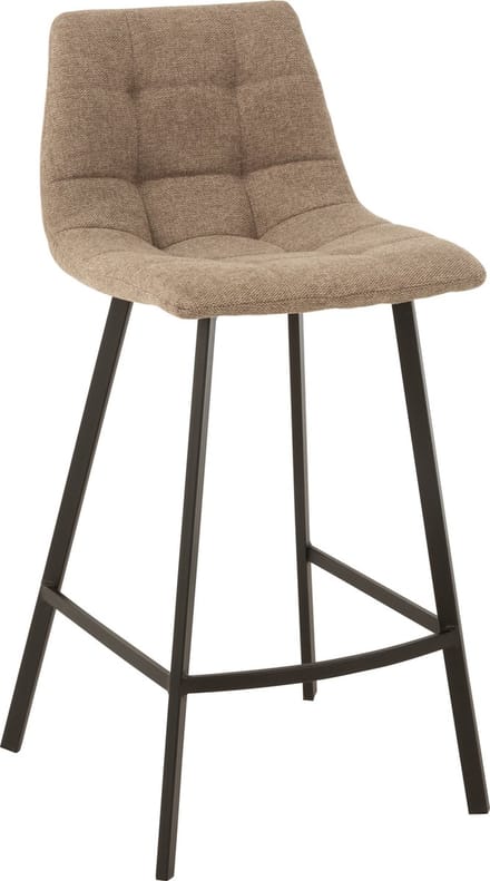 J-Line barstoel Stephane - textiel/metaal - beige - 2 stuks