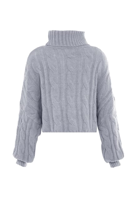 Mymo Trui met coltrui Dames licht grijs melange