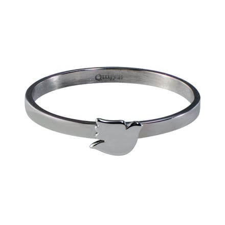 Quiges Stapelring Dames - Vulring Duif - RVS Zilverkleurig - Maat 20 - Hoogte 2mm