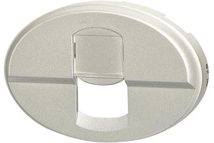 Stopcontact met RJ45 - Netwerkstopcontact Datapoort - Netwerk Aansluiten - Universele Compatibiliteit - 53 x 53 mm - Titanium