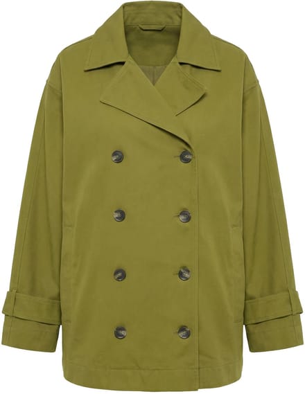 Studio Untold - Dames - Trenchcoat oversized revers 2 zakken - Olijf - Maat 54+