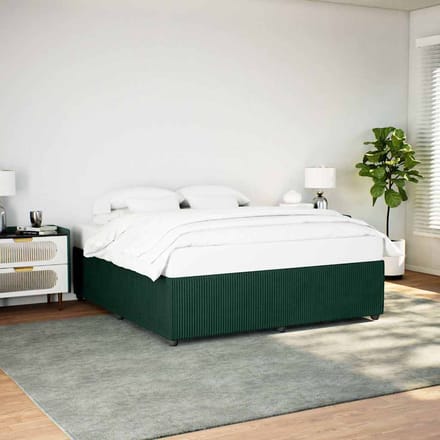 vidaXL - Bedframe - zonder - matras - 200x200 - cm - fluweel - donkergroen