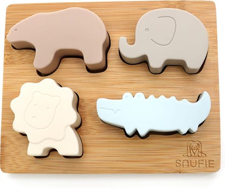 SNUFIE | Zacht & Hard | Dieren PUZZEL Bamboo & Silicone | Pastel