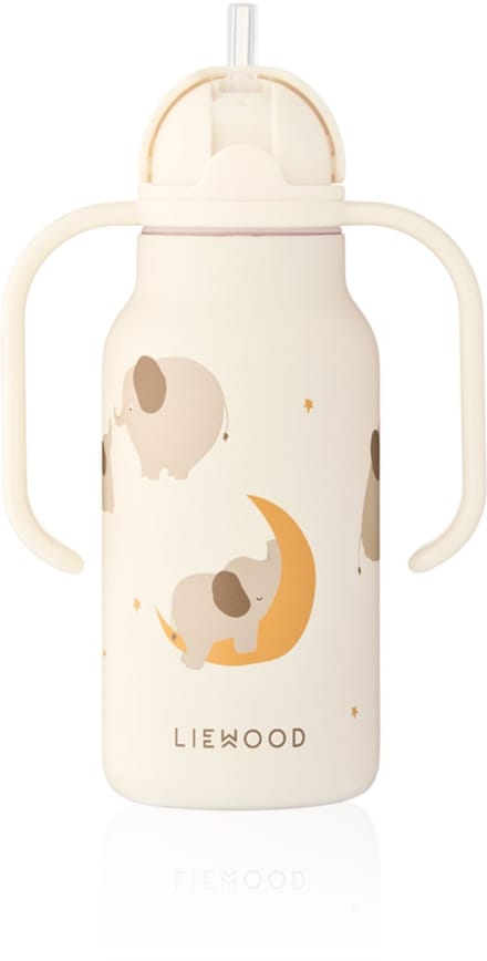 Liewood Kimmie Printed Bottle 250 ml Elephant / Creme de la creme drinkfles