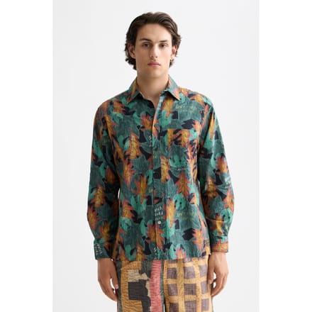 Scotch & Soda Structured Printed Shirt Camo Leaf Aop Taglia: M | Camicie Casual Outlet | Uomo