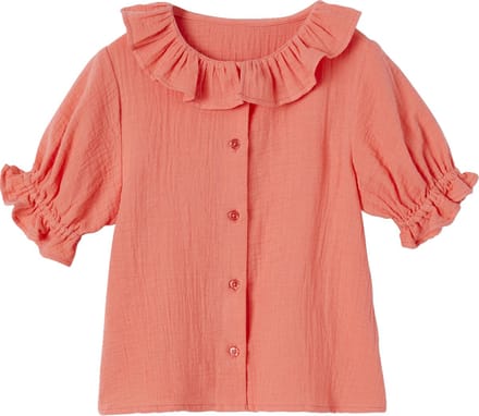 Vertbaudet Meisjesblouse met kraagje van katoengaas