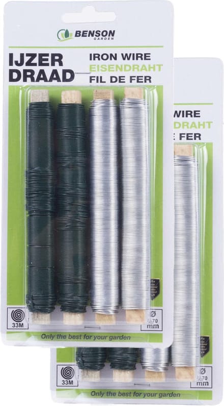 Benson IJzerdraad - 2x - 4 delig - 0.7 mm x 30 m - geplastificeerd - verzinkt staal - binddraad