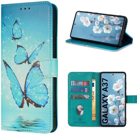Solidenz Hoesje - geschikt voor Samsung Galaxy A37 Bookcase - Telefoonhoesje met Pasjeshouder - Vlinders