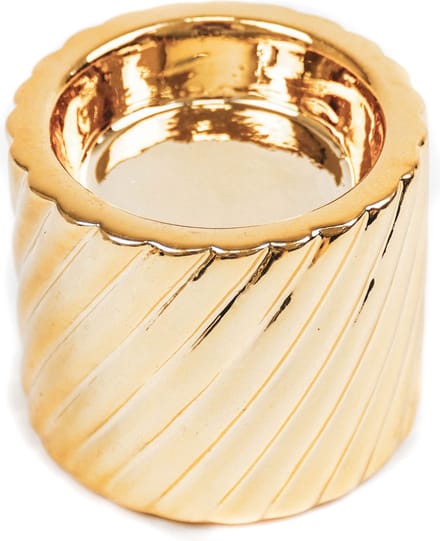 Housevitamin Ribbel Waxinelichthouder Cilinder-6,5x6,5x6,5cm-Goud