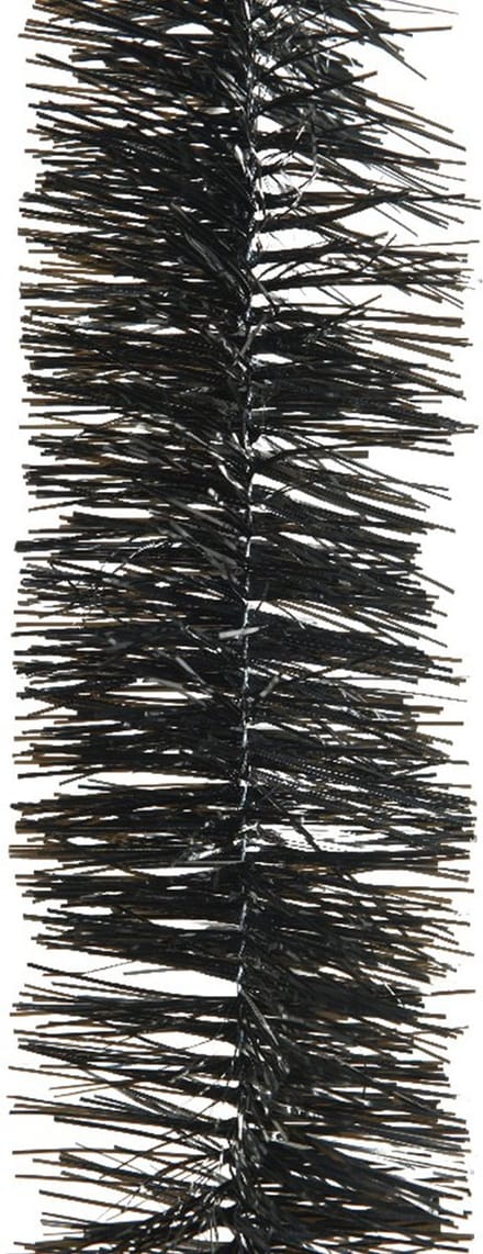Decoris - Kerstslinger - Lametta - glanzend zwart - 270cm