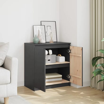 vidaXL - Bijzetkast - 60x36x65 - cm - massief - grenenhout - grijs