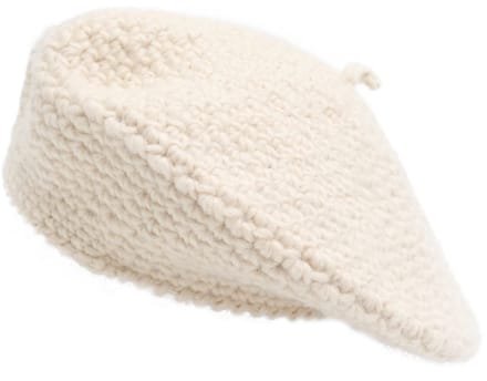 ZLYC Dames Winter Beret - Kabelgebreide Wollen Muts in Beige