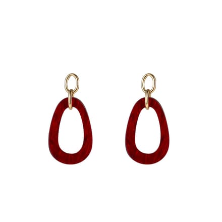 Go Dutch Label Oorknoppen Open Round Dangle Rood