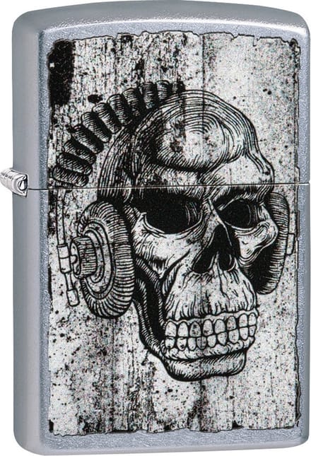 Aansteker Zippo Rick Rietveld Skull Headphone