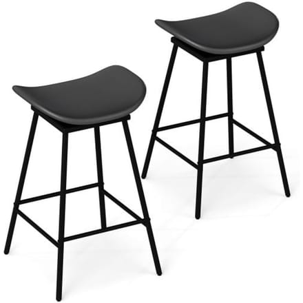 Coast Draaibare Barkrukken – Set van 2 – 43 x 45 x 71,5 cm – Bruin en Zwart