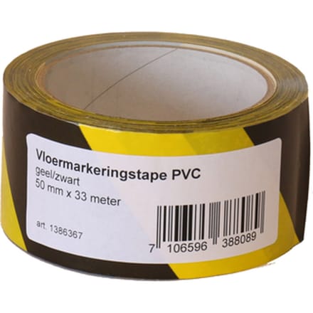 Vloermarkeringstape IEZZY 50mmx33m zwart/geel