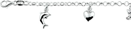 Zilveren Armband diverse bedels 15 cm 1007753