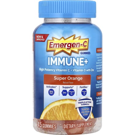 Emergen-C, Immune+ Gummy Jelly, Super Orange, 45 Gummy Jelly