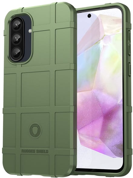 MobyDefend Hoesje - Geschikt voor Samsung Galaxy A36 / Galaxy A56 - Rugged Shield TPU Backcover - Groen