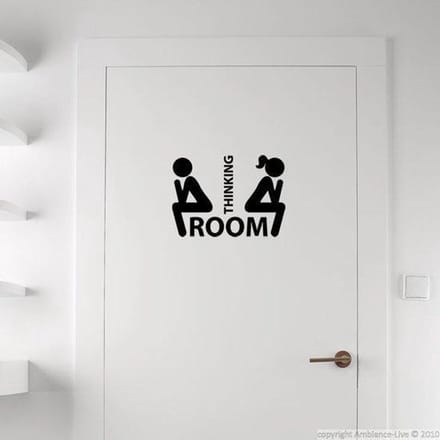 Muur/Deur Sticker Wc - Thinking Room