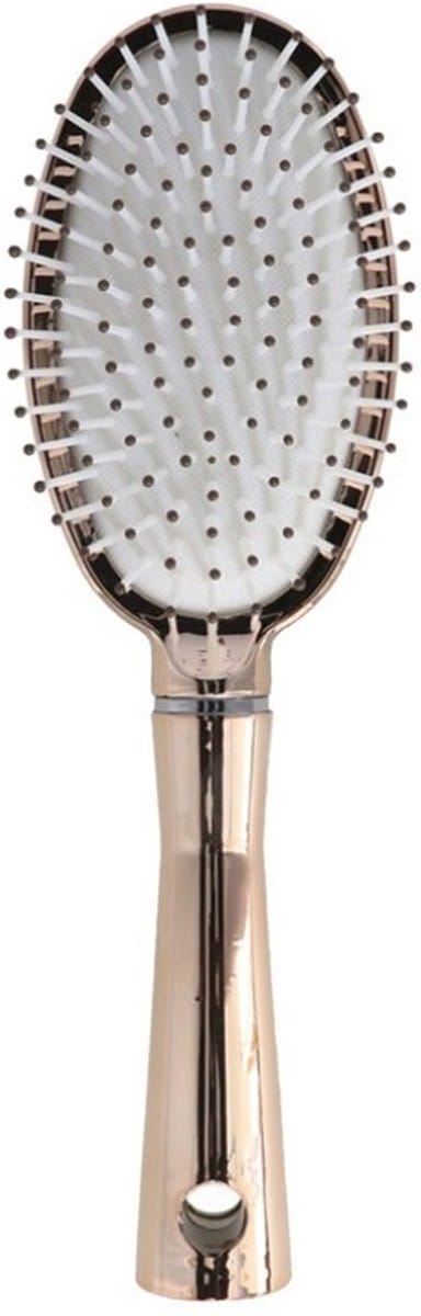 Gerimport Haarborstel ovaal - goud - kunststof/rubber - 27 cm - anti-klit