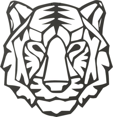 J-Line wanddecoratie Tijger - metaal - zwart