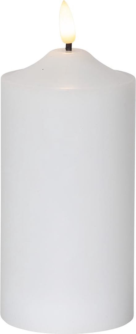 Star Trading kaarsvlam, zuilkaars, decoratie, wit, LED, timer, warm wit, 17 cm