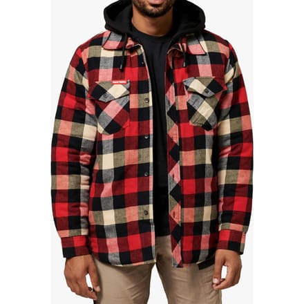 Hard Yakka QUILTED FLANNEL Heren Shirt Jack Rood
