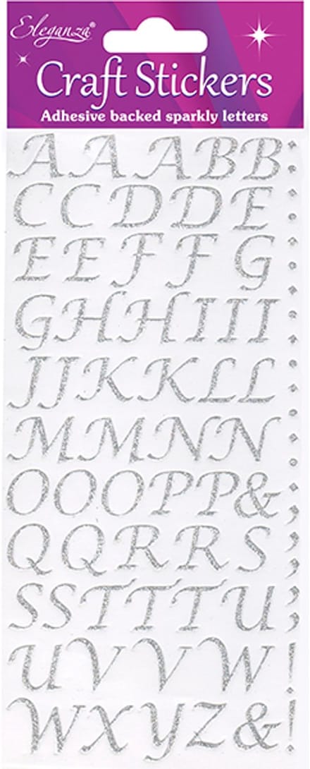 Oaktree - Stickers Alfabet zilver cursief letter (per vel)