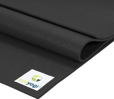 Ecoyogi Yogamat Studio PVC extra lang en breed Zwart - Ecoyogi – 200 x 80 cm – dikte 4,5 mm – Ökotex certificaat