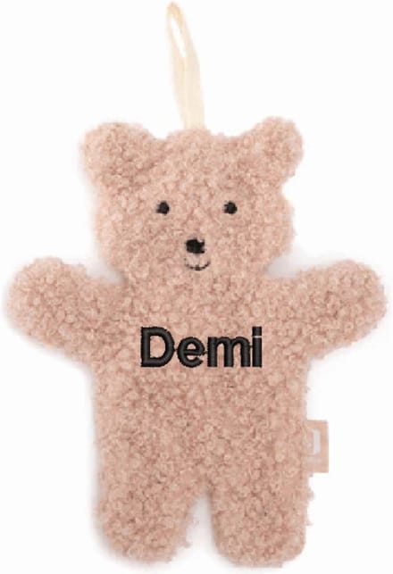 Jollein speendoekje teddy bear wild rose met geborduurde naam