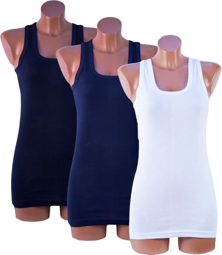 3 Pack dames hemd - 100% katoen - Madrid - Maat M