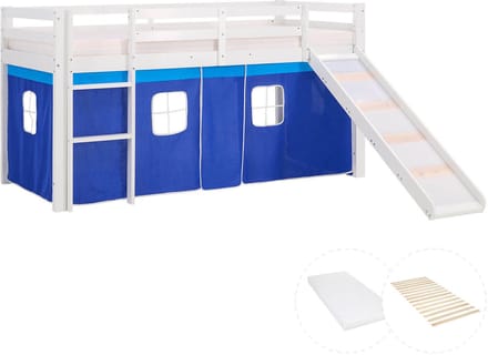 Homestyle4u Hoogslaper - 90x200 cm - Wit - met lattenbodem en matras