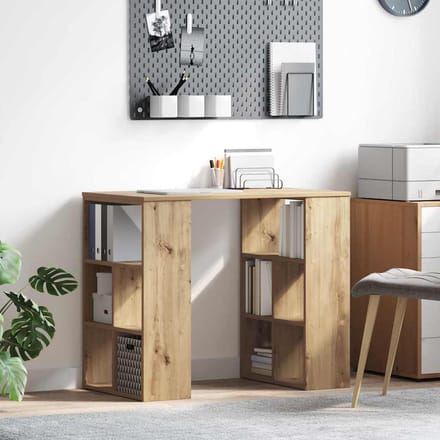 vidaXL - Bureau - Artisan - Eiken - Bewerkt - hout - 90 - x - 50 - x - 75 - cm