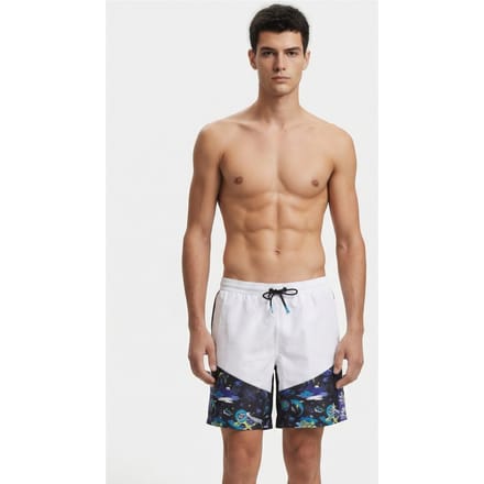 Arena Men's  Fun Planet Bermuda Panel White-black-multi Größe: S | Badehosen Outlet | Herren | Weiß
