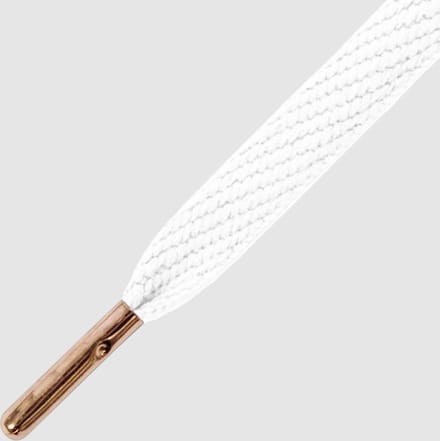 Mr. Lacy  - Schoenveters - Veters - Sneakerveters - Smallies - Plat - Wit - Rose Gold Tip - Lengte 90 cm