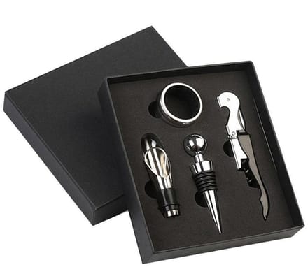 Wijnaccessoire Set – 4-delig – in geschenkdoos