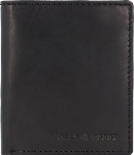 Greenburry Pure Black Portemonnee RFID-bescherming Leer 11 cm - Jongens - Horizontaal - black