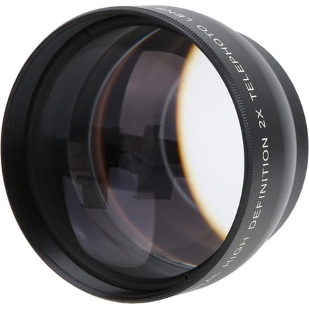 Objectif Téléobjectif 49MM Grossissement 2X Adapté à Tous les Objectifs d'Appareil Photo de Calibre 49MM black