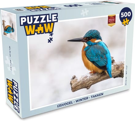Puzzel IJsvogel - Winter - Takken - Legpuzzel - Puzzel 500 stukjes
