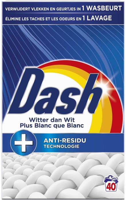 Dash Waspoeder Witter Dan Wit 40 Wasbeurten - 2,2 kg