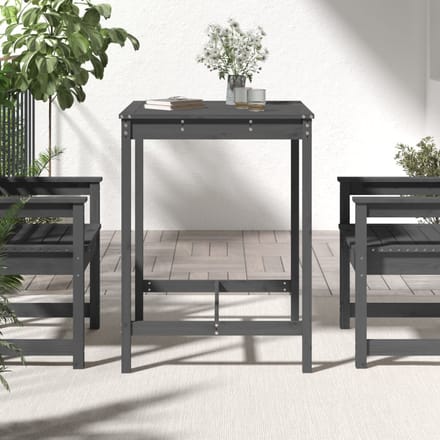 vidaXL - Tuintafel - 82,5x82,5x110 - cm - massief - grenenhout - grijs