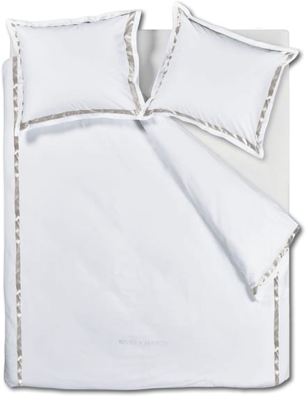Rivièra Maison Whisper dekbedovertrek - Tweepersoons - 200 x 200/220 cm - Wit