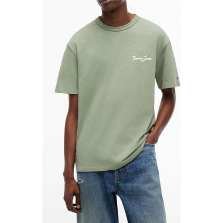 Tommy Hilfiger Relaxed Novelty Ss Tee Spring Olive Größe: S | Basic T-Shirts Outlet | Herren | Grün