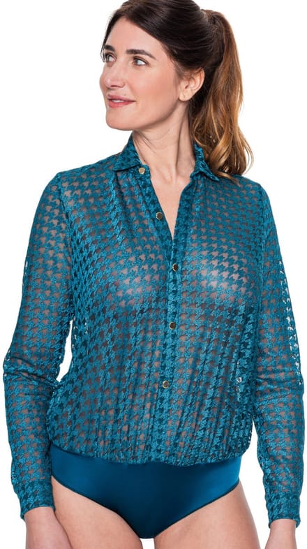 Louisa Bracq Tailor Blouse Body Neon Botanica Blauw 40