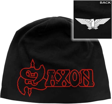 Saxon - Logo & Eagle Beanie Muts - Zwart