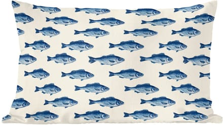 Sierkussens - Kussentjes Woonkamer - 60x40 cm - Vis - Patroon - Blauw