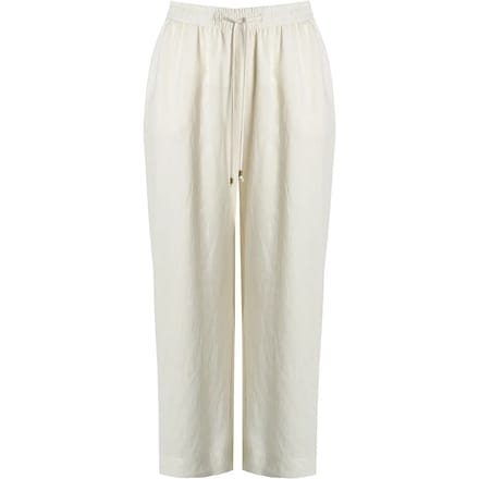 Linnenmix wijde broek met koordtaille dames Mat Fashion