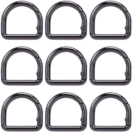 Dailygoods - Set van 12 D-ring Karabijnhaken voor Sleutelhangers en Tassen