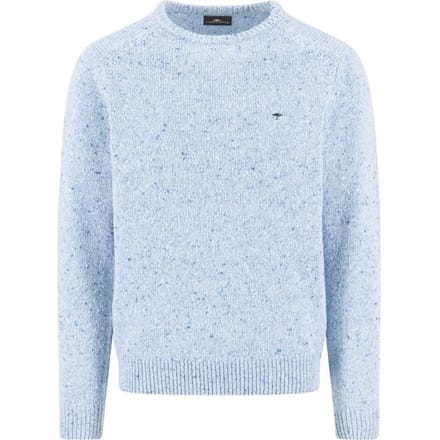 Fynch-Hatton Trui O-Neck Donegal Knit Crystal Blue / male